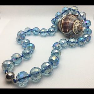 Simulated Blue Mystic Topaz Beaded Necklace